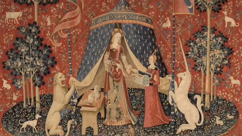 La Dame à la Licorne : "Mon seul désir", vers 1500 - Tapisserie, laine et soie. Paris, musée de Cluny - Musée National du Moyen Âge, © GrandPalaisRmn (musée de Cluny - musée national du Moyen Âge) / Michel Urtado